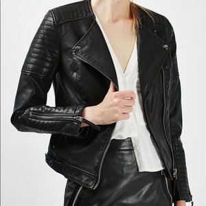 Topshop faux vegan leather jacket